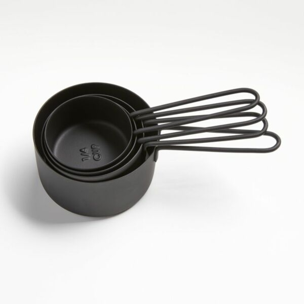 Crate&Barrel Shaillee Matte Black Stainless Steel Measuring Cups